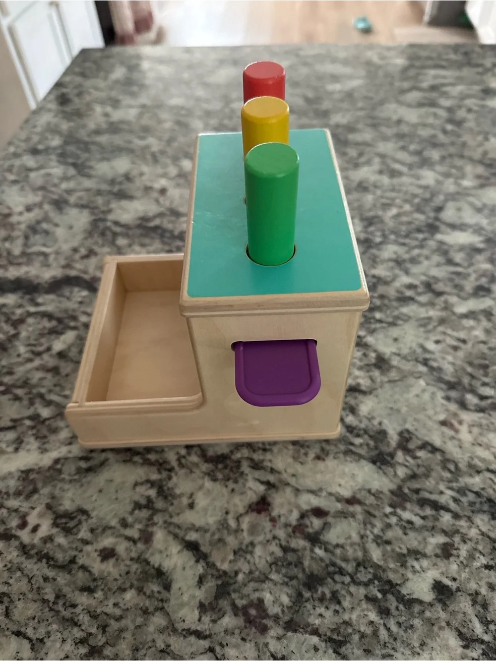 LOVEVERY Wooden Peg Drop Toy Montessori Toddler Learning Toy